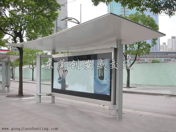 公交候車站亭_不銹鋼公交站點_304不銹鋼候車亭燈箱