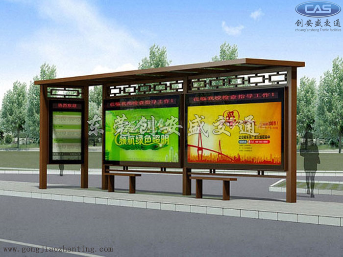 仿古候車(chē)亭_縣城公交候車(chē)亭_城鎮(zhèn)公交車(chē)候車(chē)亭